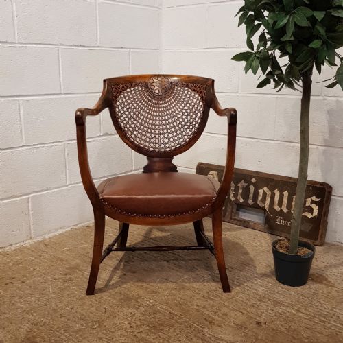 Antique Edwardian Walnut Framed Salon Chair C1900