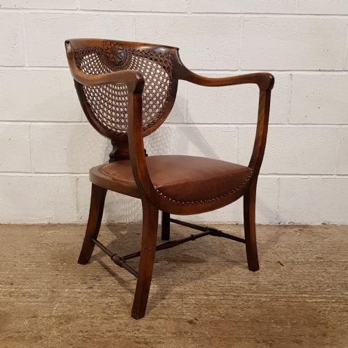 fig 2. ANTIQUE EDWARDIAN WALNUT FRAMED SALON CHAIR C1900