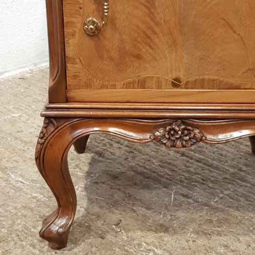 fig 1. ANTIQUE PAIR BURR WALNUT BEDSIDE CABINETS C1920