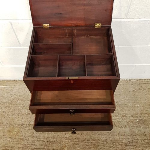 fig 1. ANTIQUE GEORGIAN CUBAN MAHOGANY WORK BOX TABLE C1780