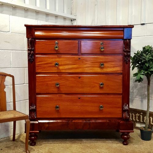 Antique Victorian Mahogany Scotch Chest C1880