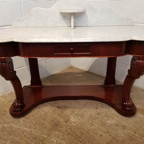 fig 2. ANTIQUE VICTORIAN MAHOGANY MARBLE TOP DUCHESSE WASHSTAND C1870