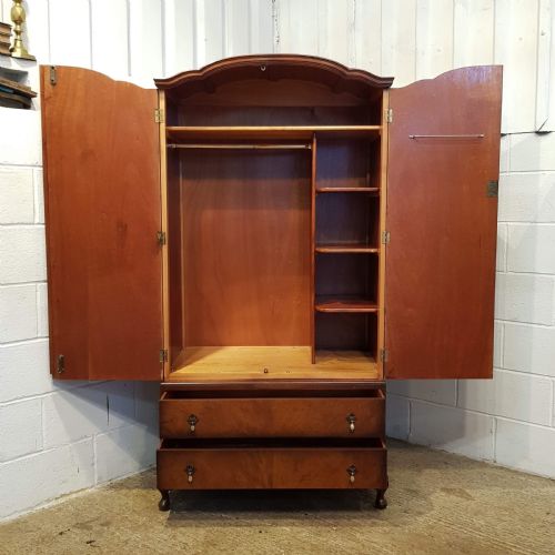 fig 1. ANTIQUE SMALL BURR WALNUT SINGLE WARDROBE COMPACTUM C1920