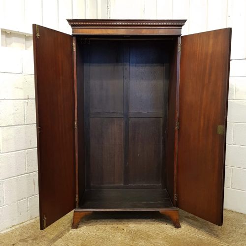 fig 2. ANTIQUE EDWARDIAN REGENCY MAHOGANY DOUBLE WARDROBE C1900