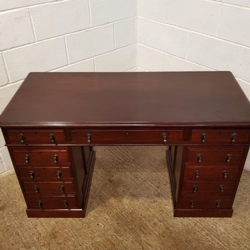 fig 1. ANTIQUE EDWARDIAN MAHOGANY TWIN PEDESTAL DESK C1900