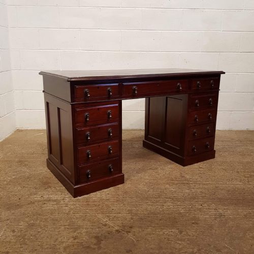 fig 2. ANTIQUE EDWARDIAN MAHOGANY TWIN PEDESTAL DESK C1900
