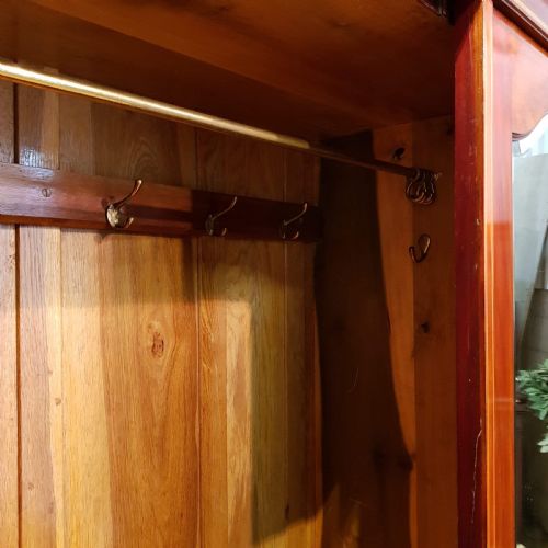 fig 2. ANTIQUE EDWARDIAN MAHOGANY INLAID TRIPLE WARDROBE C1900