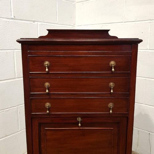 fig 1. ANTIQUE EDWARDIAN MAHOGANY MUSIC CABINET C1900