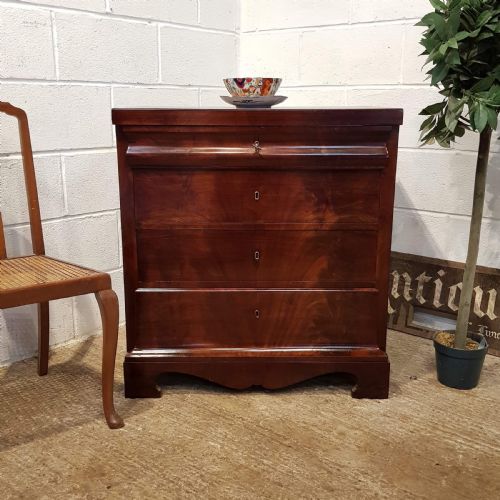 Antique Early 19th Century Cuban Mahogany Biedermeier Dwarf Chest of Drawers C1840