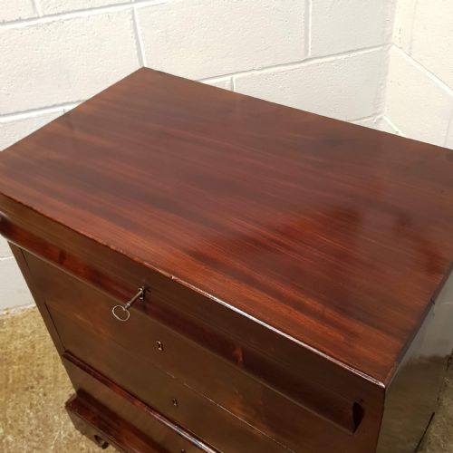 fig 1. ANTIQUE EARLY 19TH CENTURY CUBAN MAHOGANY BIEDERMEIER DWARF CHEST OF DRAWERS C1840
