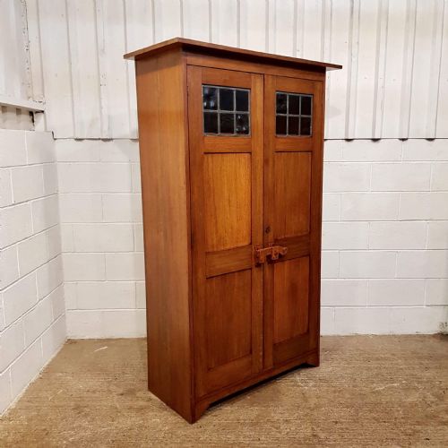 fig 1. ANTIQUE SCOTTISH ARTS & CRAFTS OAK WARDROBE BY JOHN TAYLOR & SON EDINBURGH C1890