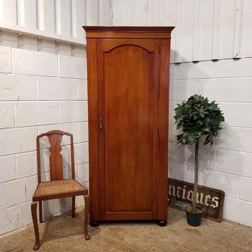 Antique Edwardian Mahogany Small Narrow Wardrobe C1900