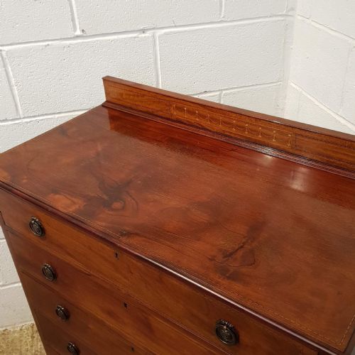 fig 1. ANTIQUE EDWARDIAN MAHOGANY INLAID CHEST OF DRAWERS C1900