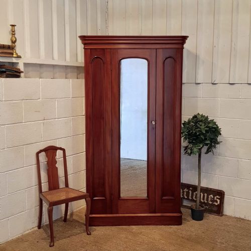 Antique Victorian Mahogany Single Door Wardrobe C1880