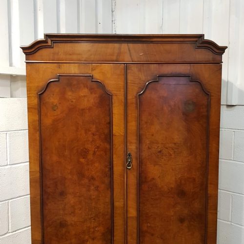 fig 2. ANTIQUE BURR WALNUT DOUBLE WARDROBE C1920