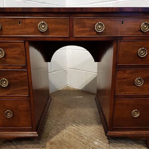 fig 2. ANTIQUE GEORGIAN PERIOD MAHOGANY PEDESTAL DESK C1780