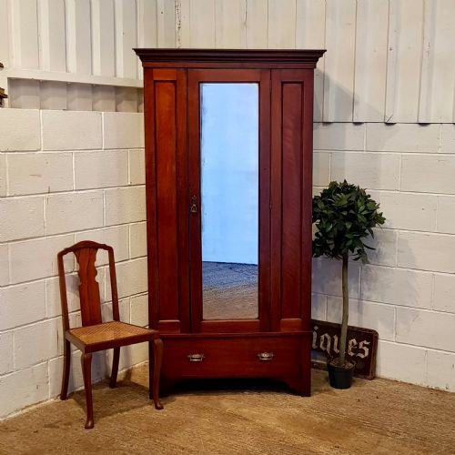 Antique Victorian Mahogany Single Wardrobe C1880