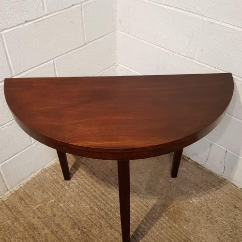 fig 2. ANTIQUE PAIR EDWARDIAN. AHOGANY DEMI LUNE SIDE TABLES C1900