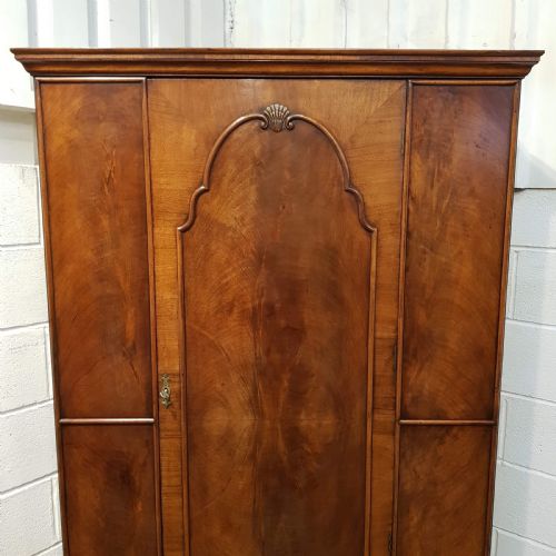 fig 2. ANTIQUE BURR WALNUT SINGLE WARDROBE C1920