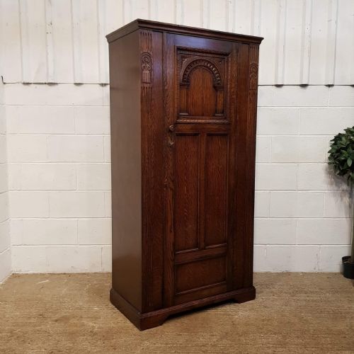 ANTIQUE OAK HALL CUPBOARD C1920 - ADDITIONAL PHOTO 1