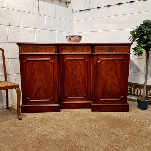 Antique Victorian Mahogany Breakfront Sideboard Chiffonier C1880