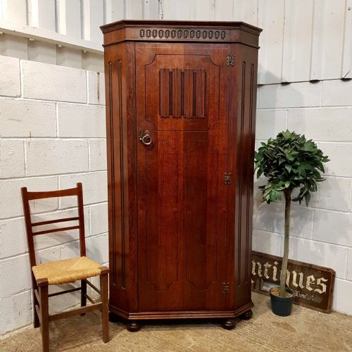 Antique Oak Hall Wardrobe C1920