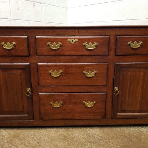 fig 1. ANTIQUE 18TH Century GEORGIAN PERIOD JOINED OAK DRESSER BASE C1780