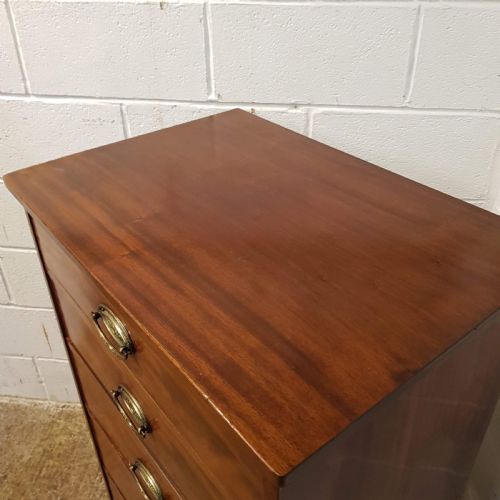 fig 1. ANTIQUE REGENCY MAHOGANY TALL NARROW CHEST OF DRAWERS C1820
