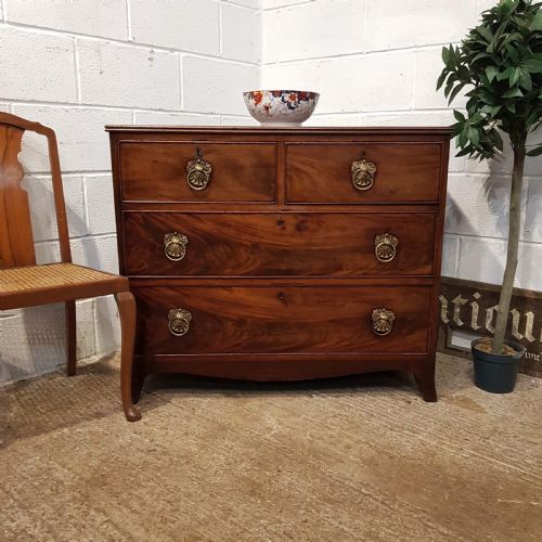 Antique Regency Period Flamed Mahogany Chest of Drawers C1820