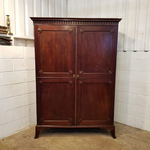 fig 2. ANTIQUE REGENCY MAHOGANY CAMPAIGN DOUBLE WARDROBE C1820