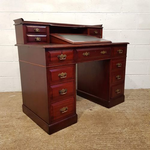 fig 1. ANTIQUE VICTORIAN MAHOGANY DICKENS TWIN PEDESTAL DESK C1880