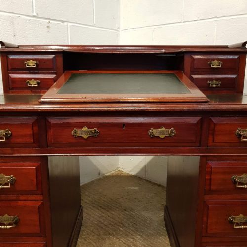 fig 2. ANTIQUE VICTORIAN MAHOGANY DICKENS TWIN PEDESTAL DESK C1880