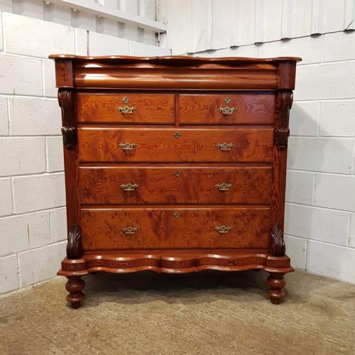 fig 2. ANTIQUE VICTORIAN PITCH PINE SCOTCH CHEST OF DRAWERS C1880