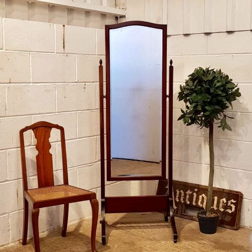 Antique Mahogany Cheval Mirror C1920