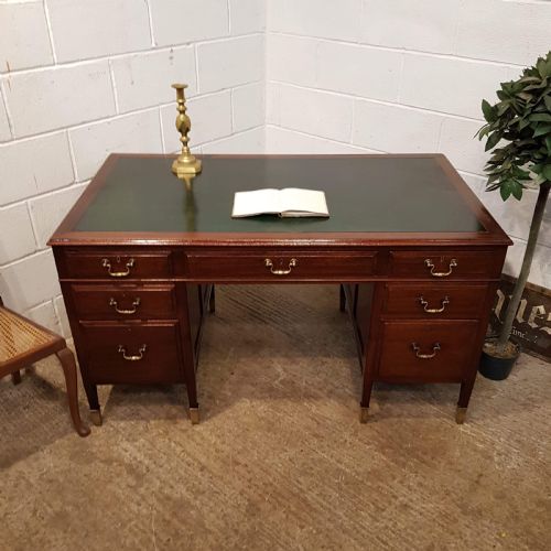 fig 2. ANTIQUE MAHOGANY TWIN PEDESTAL DESK C1920