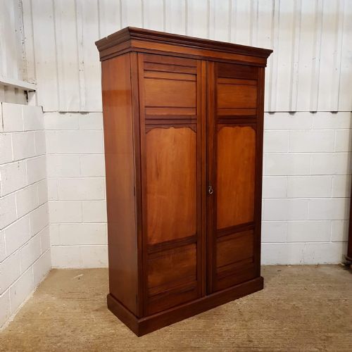 fig 2. ANTIQUE LATE VICTORIAN MAHOGANY DOUBLE WARDROBE C1890