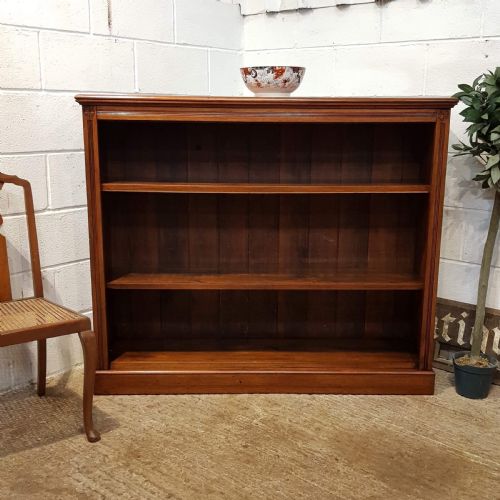 Antique Late Victorian Walnut Open Bookcase C1890