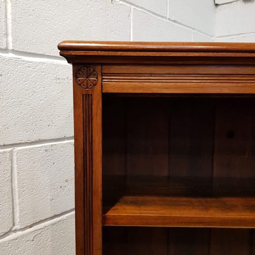 fig 1. ANTIQUE LATE VICTORIAN WALNUT OPEN BOOKCASE C1890