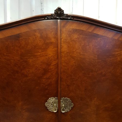 fig 1. ANTIQUE BURR WALNUT DOUBLE WARDROBE C1920