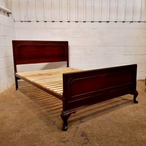 Antique Edwardian Mahogany Double Bed by Waring & Gillows C1900