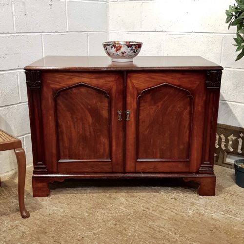 Antique William 1v Mahogany Low Cupboard Press C1830