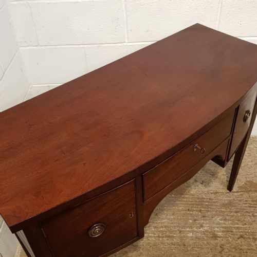 fig 1. ANTIQUE SMALL REGENCY MAHOGANY BOW FRONT SIDEBOARD C1820