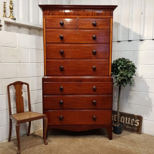 Antique Late Regency Mahogany Chest on Chest C1820