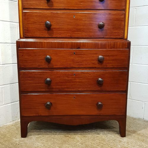 fig 2. ANTIQUE LATE REGENCY MAHOGANY CHEST ON CHEST C1820