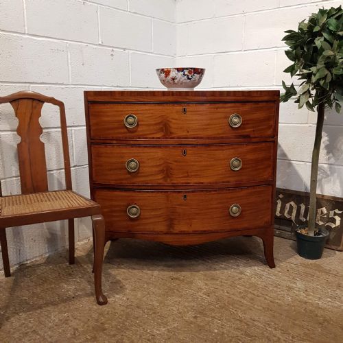 Antique Regency Mahogany Bow Front Chest of Drawers C1820