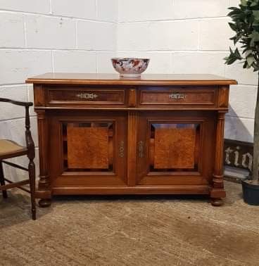 Antique Late 19th Century Flemish Burr Walnut & Coromandel Low Cabinet C1890