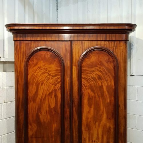 fig 2. ANTIQUE VICTORIAN FLAMED MAHOGANY DOUBLE WARDROBE C1880