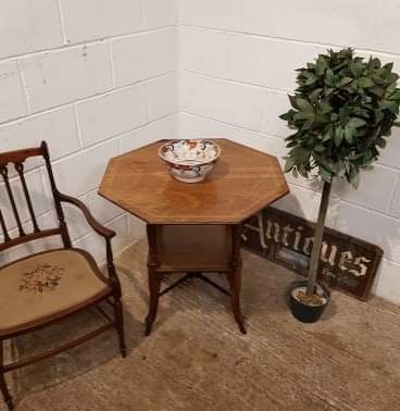 Antique Edwardian Inlaid Rosewood & Mahogany Centre Table C1900