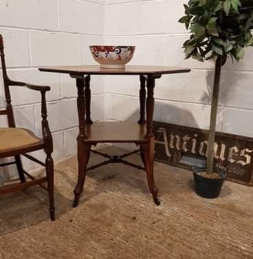 fig 1. ANTIQUE EDWARDIAN INLAID ROSEWOOD & MAHOGANY CENTRE TABLE C1900