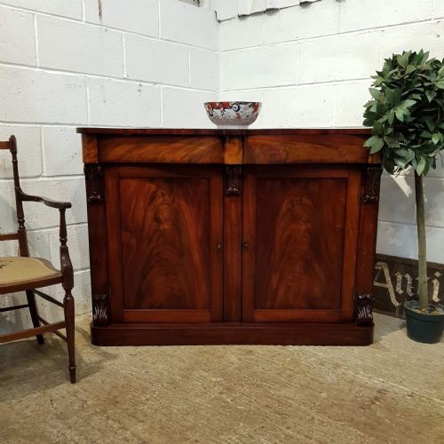 Antique Victorian Mahogany Serpentine Shaped Chiffonier C1880